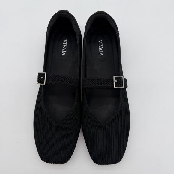 Vivaia Margot Mary Jane Comfort Old Money Washable Black Arch Support Flats 8.5W - Picture 2 of 6